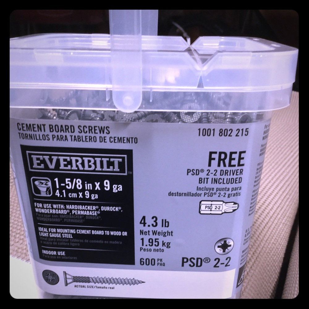 EVERBILT  BOX 4.3 lbs CEMENT BOARD SCREWS 1-5/8 in